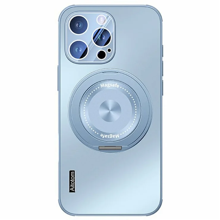 For iPhone 16 Pro Max Case Compatible with MagSafe Kickstand TPU+PC Heat Dissipation Phone Cover - Blue