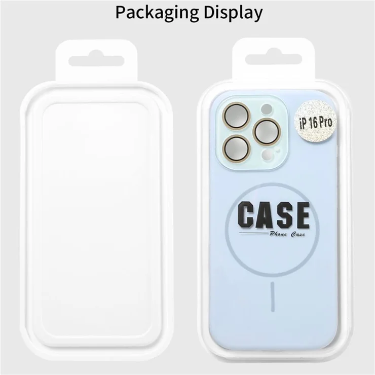 For iPhone 16 Pro Case Compatible with MagSafe Liquid Silicone Anti-Drop Phone Cover with Lens Film - Light Pink