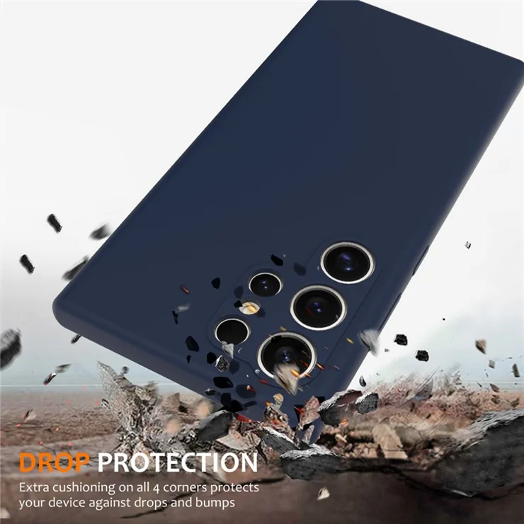For Samsung Galaxy S24 Ultra Case Compatible with MagSafe Anti-Drop Liquid Silicone Phone Cover - Dark Blue