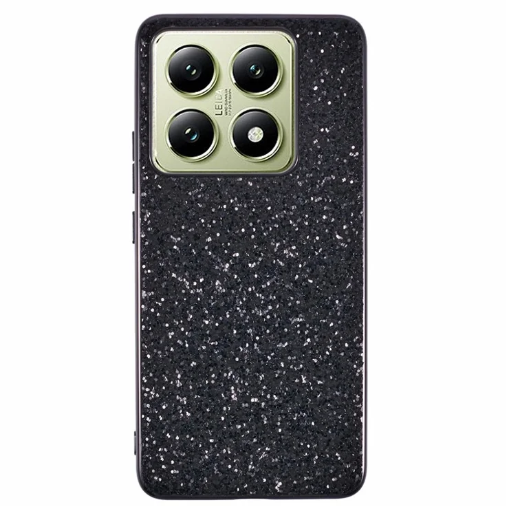 For Xiaomi 14T / 14T Pro Case TPU + PC Sparkling Glitter Phone Back Cover - Black
