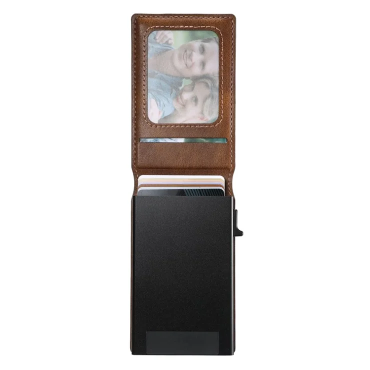 SUTENI H19 For iPhone 16 Pro Magnetic Case Waxy Texture Card Slots Leather Back Phone Cover - Brown