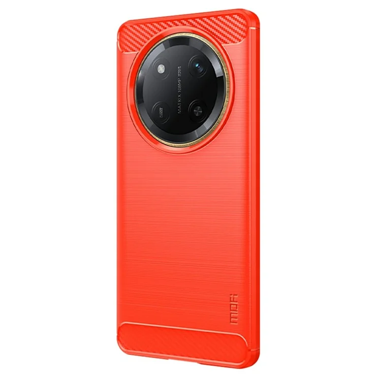 MOFI JK TPU Series-1 For Honor X60 Pro 5G Case Carbon Fiber Texture TPU Soft Phone Cover - Red