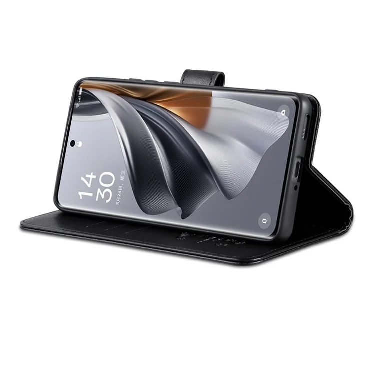 AZNS For Honor Magic7 Pro 5G Case Anti-Scratch PU Leather Stand Wallet Phone Cover - Black