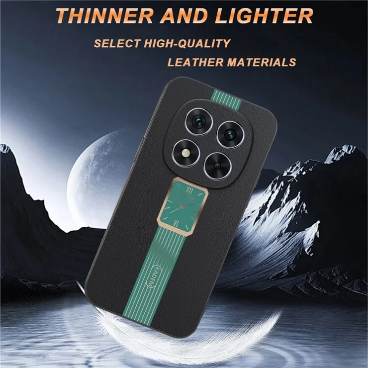 KADEM For Xiaomi Redmi Note 14 Pro 5G / Poco X7 5G Case Leather+TPU+Acrylic Anti-Scratch Phone Cover - Black