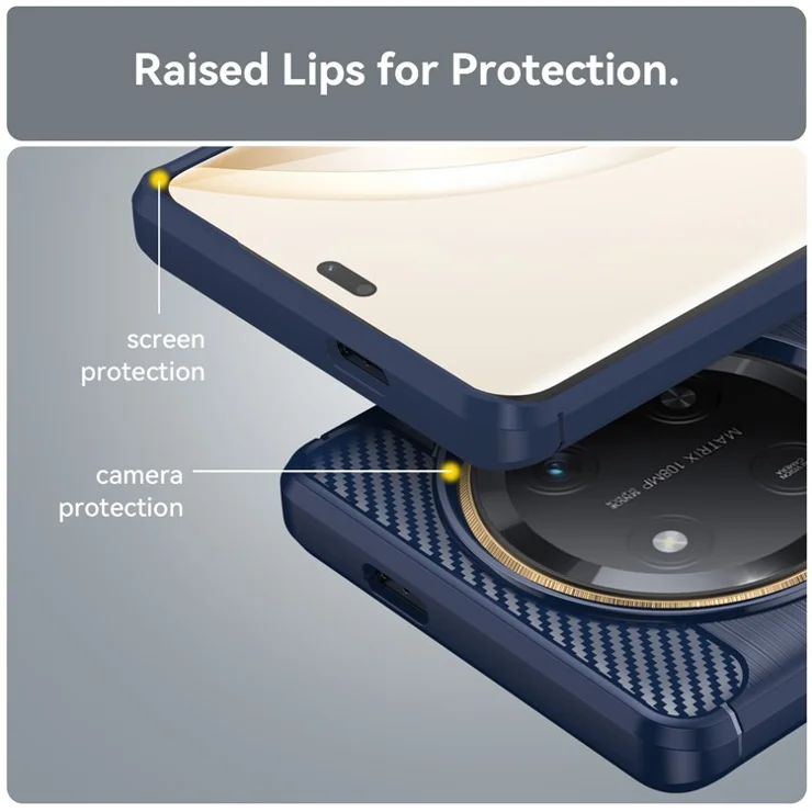 For Honor X60 Pro 5G / X9c 5G / Magic7 Lite 5G Case Carbon Fiber Texture Brushed Anti Fingerprint Phone Back Cover - Blue
