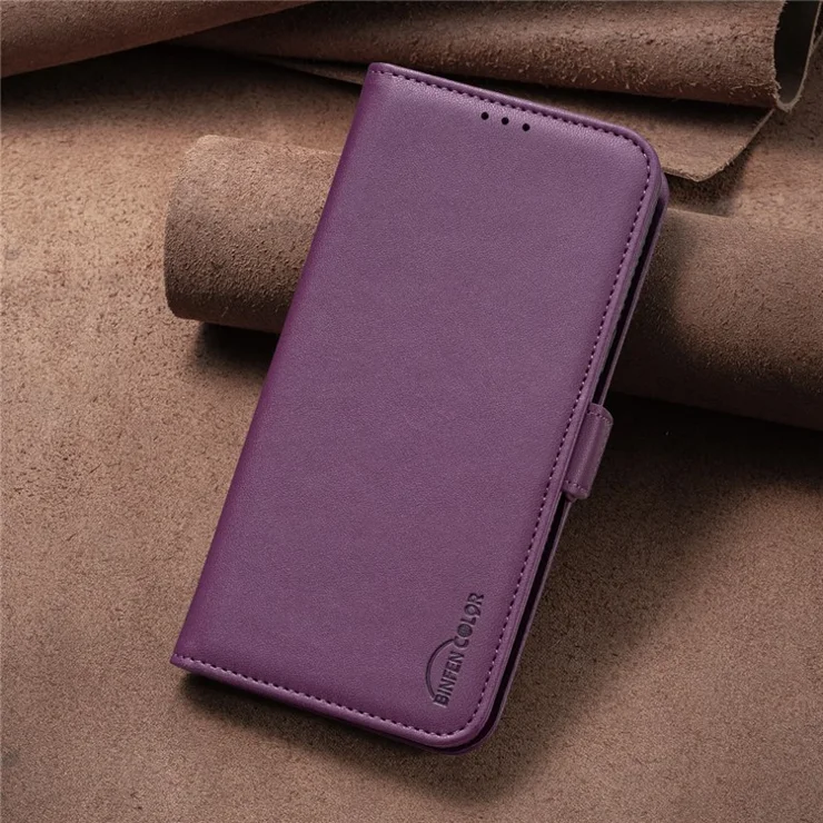 BINFEN COLOR BF31 For Honor Magic7 Lite 5G / X9c 5G / X60 Pro 5G Case PU Leather Flip Folio Phone Wallet Cover - Dark Purple