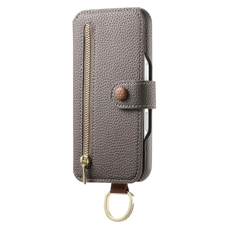 For Samsung Galaxy A35 5G Case RFID Blocking Zipper Wallet PU Leather Mobile Cover - Grey