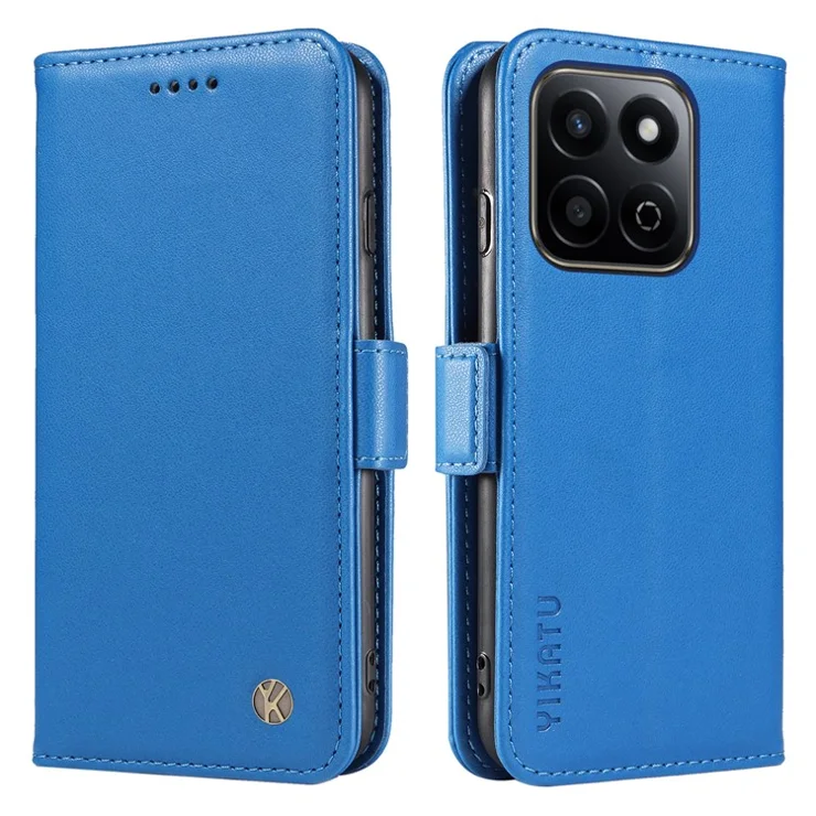 YIKATU YK-003 For Honor Play 60 Plus 5G / Play 9T / X7c 4G / 200 Smart 5G Case Wallet Stand Leather Phone Cover - Sky Blue