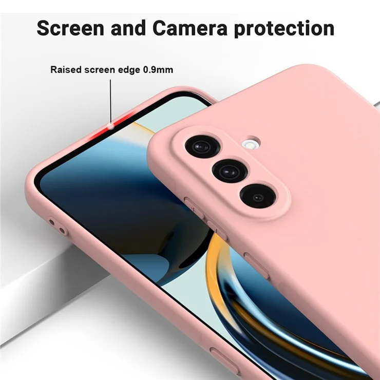 For Samsung Galaxy A36 5G Case Liquid Silicone Phone Back Cover with Hand Strap - Pink