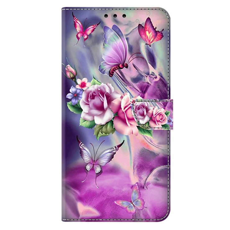 For Motorola Moto G85 5G Case 3D Pattern PU Leather Wallet Phone Cover with Stand - Butterflies / Flowers