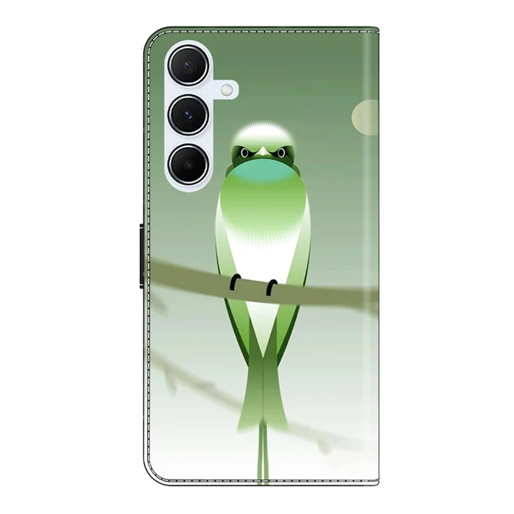 For Samsung Galaxy A16 5G / 4G Case PU Leather Wallet Phone Cover with Stand - Green Bird