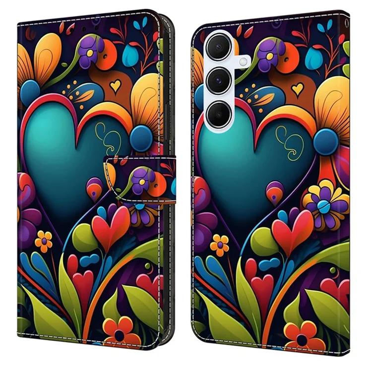 For Samsung Galaxy A16 5G / 4G Case PU Leather Wallet Phone Cover with Stand - Paint Flower