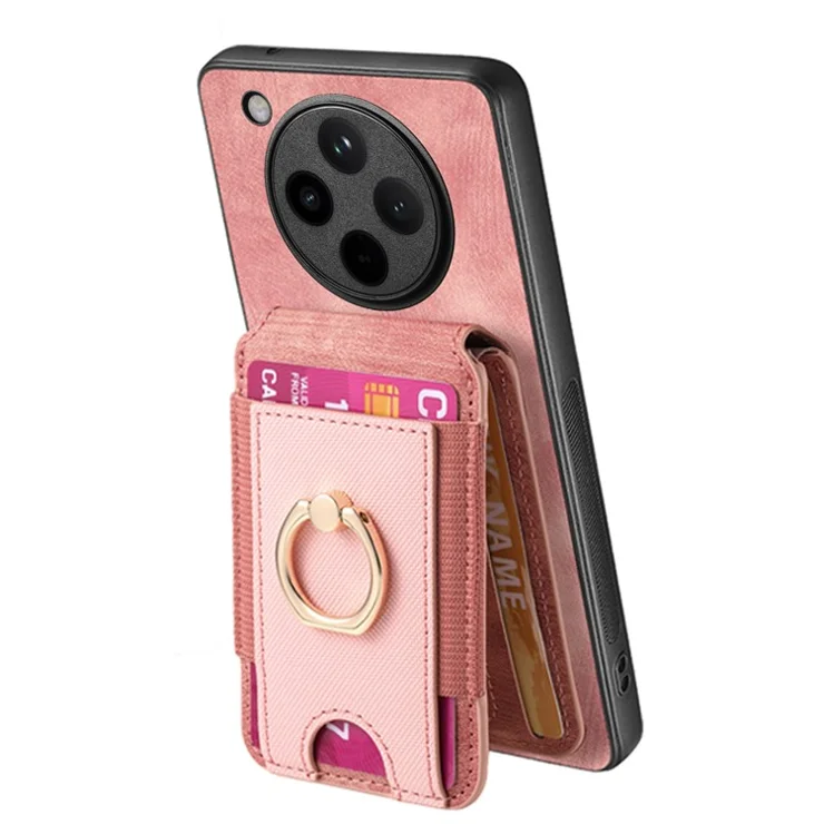 For Oppo Find X8 5G Case Compatible with MagSafe Leather Back Cover with Detachable Card Holder Kickstand - Pink