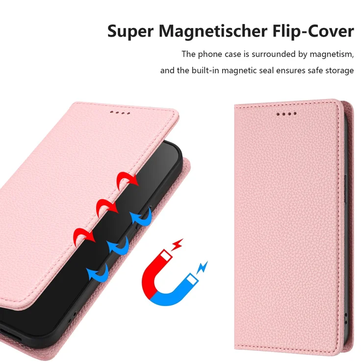 For Samsung Galaxy S24 FE Wallet Case RFID Blocking Litchi Texture Leather Mobile Cover - Pink