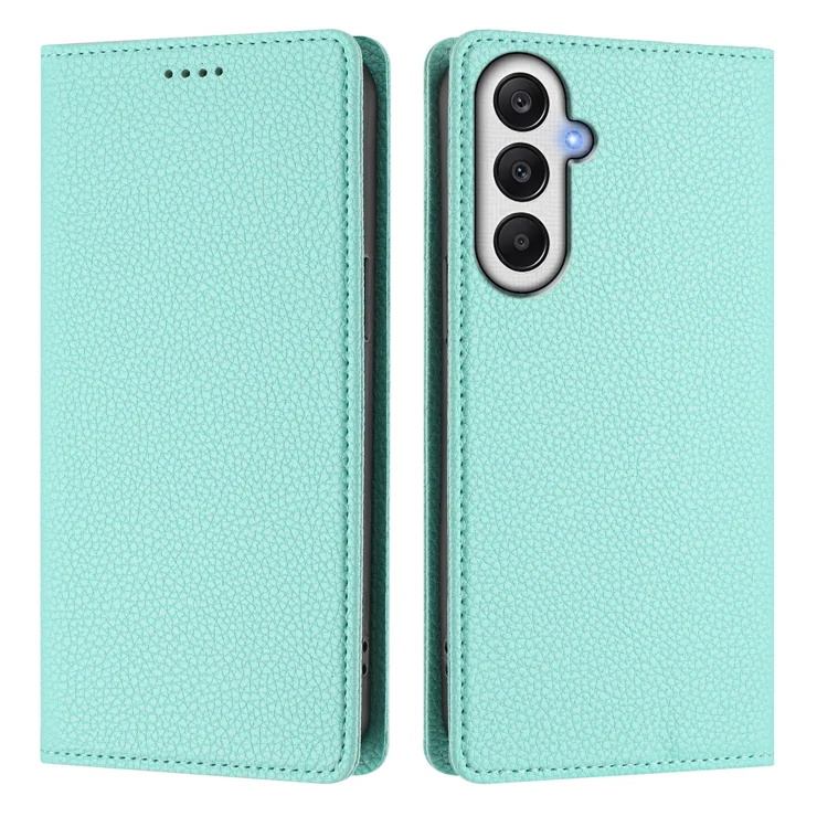 For Samsung Galaxy A05s 4G Wallet Case RFID Blocking Litchi Texture Leather Mobile Cover - Mint Green