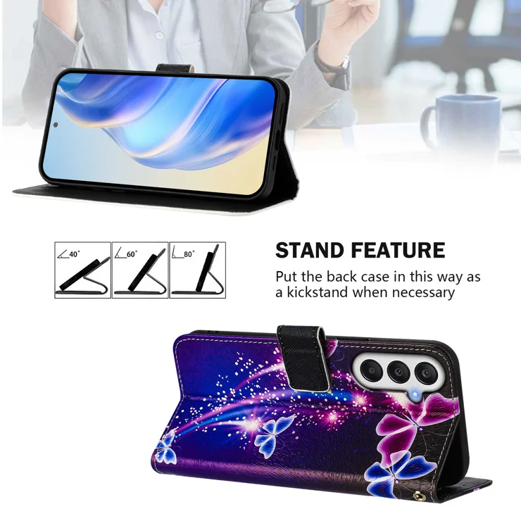 For Samsung Galaxy A05s 4G Case Pattern Printing Wallet Phone Cover with Strap - Firework Butterfly