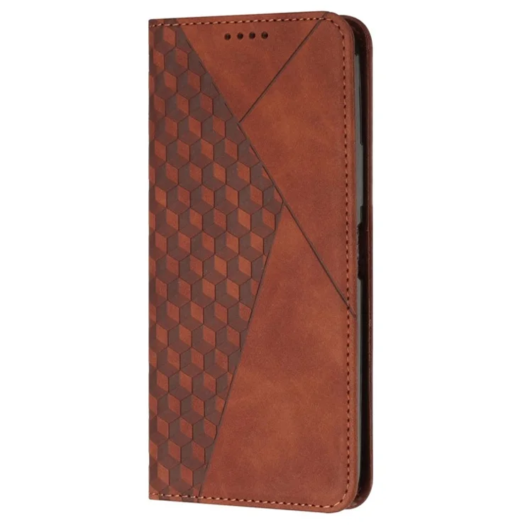 For Realme 13+ 5G / 13 Pro 5G (China) Phone Cover Imprinted PU Leather Wallet Stand Case - Brown