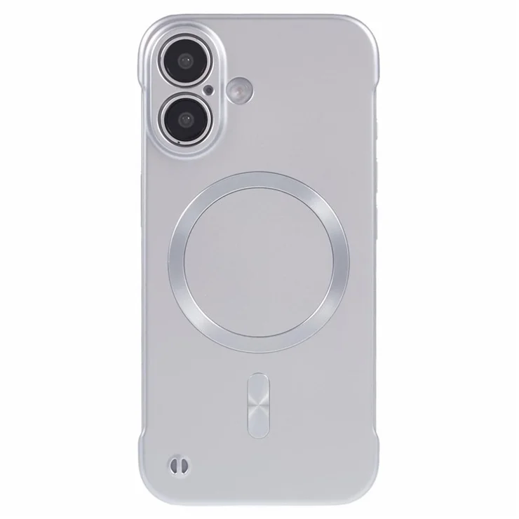 For iPhone 16 Plus Case Compatible with MagSafe Hard PC Frameless Phone Cover - Silver