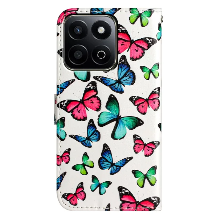 For Honor X7c 4G / 200 Smart 5G Wallet Case Printed Pattern Design Leather Phone Cover - Butterflies