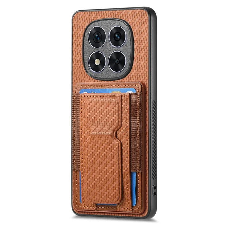 For Xiaomi Redmi Note 14 Pro 5G / Poco X7 5G Case Kickstand Card Holder Leather Back Cover - Brown
