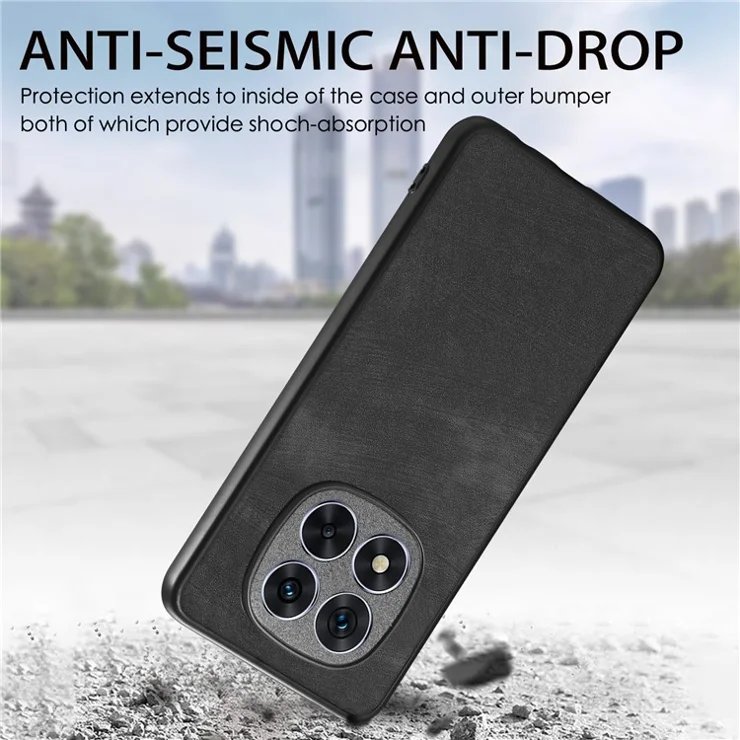 For Xiaomi Redmi Note 14 Pro+ 5G Case Retro Leather + TPU Shockproof Protective Phone Cover - Black