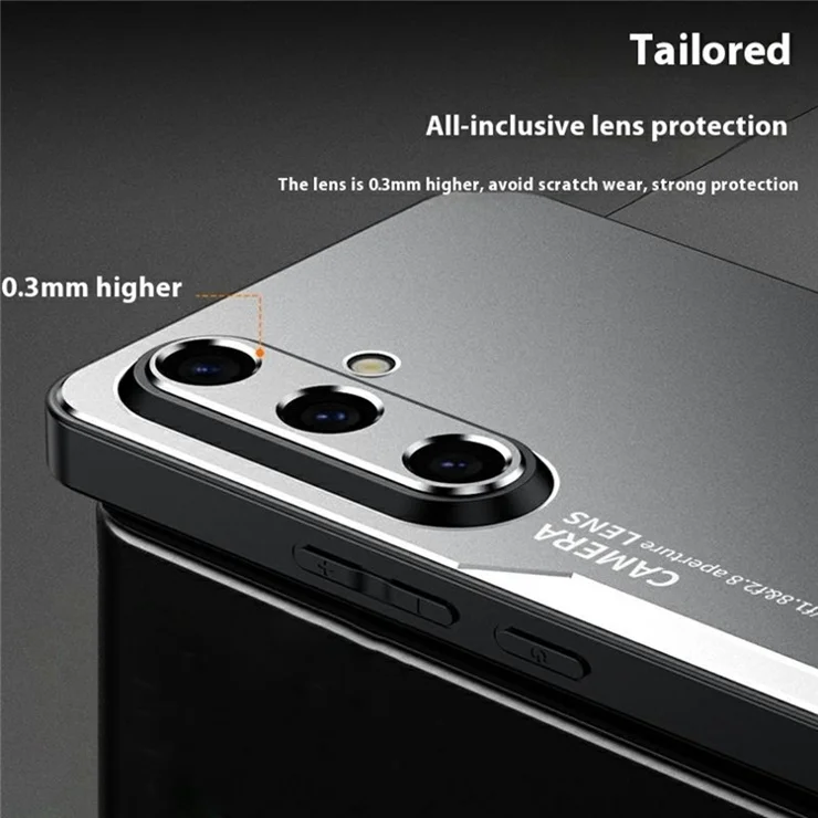For Samsung Galaxy A16 4G / 5G Phone Case Aluminium Alloy TPU PC Back Cover - Silver