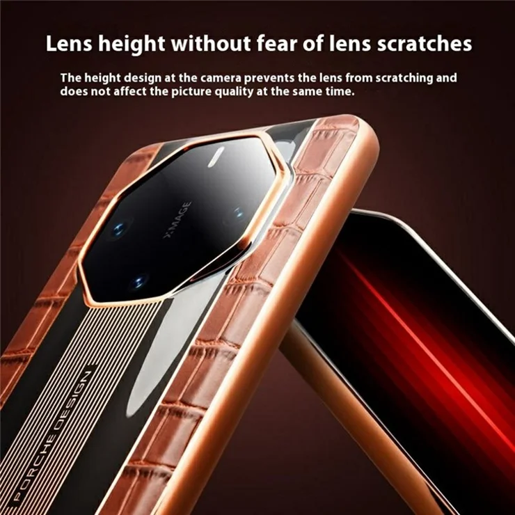 QIALINO For Huawei Mate 60 RS Ultimate Case Compatible with MagSafe Genuine Cow Leather TPU Phone Back Cover Business Style - Brown