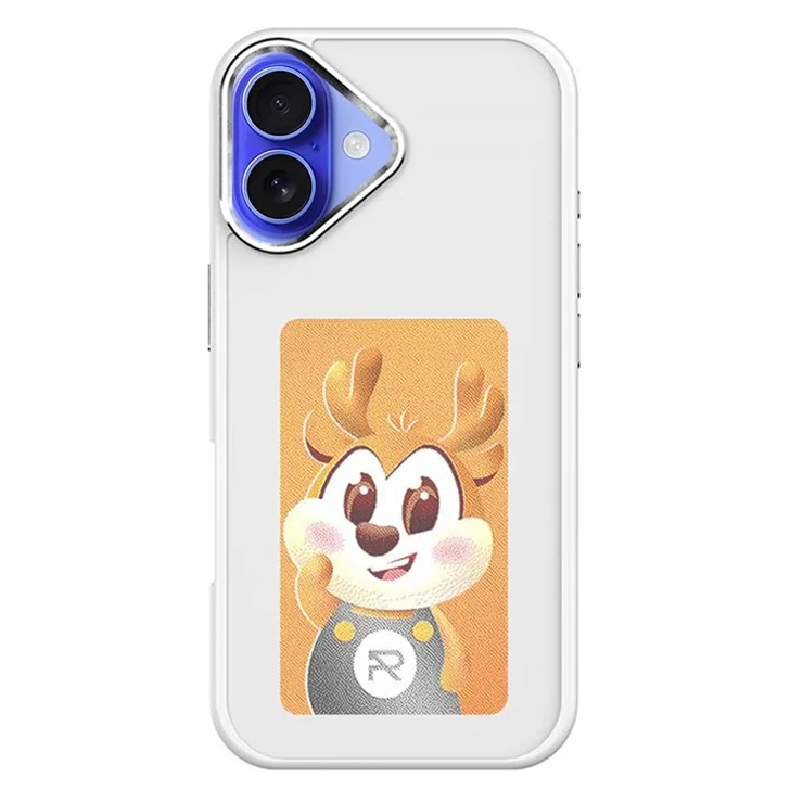 For iPhone 16 Smart E-Ink Phone Case 4 Color HD 3.97 inch Display NFC DIY Customized Screen - White