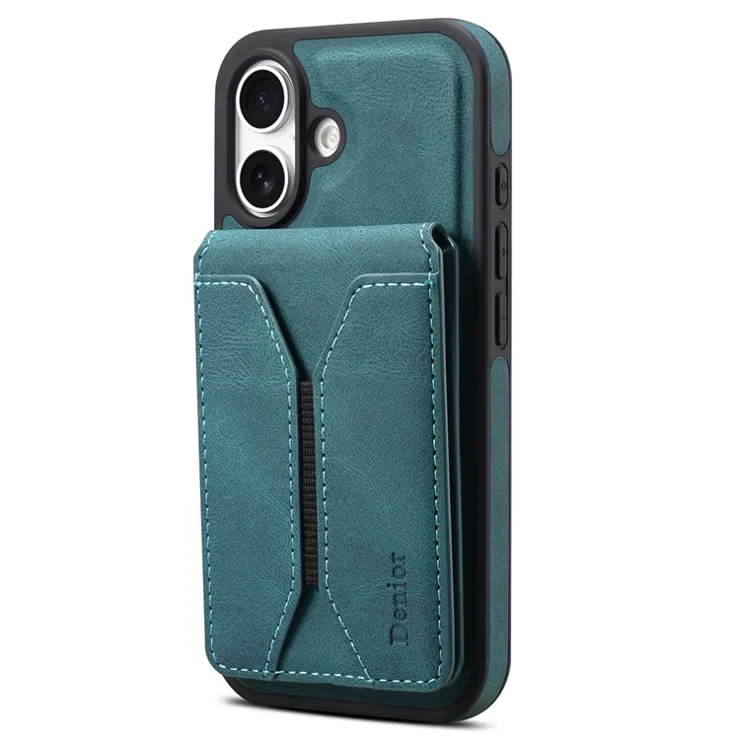 DENIOR D17 For iPhone 16 Case Compatible with MagSafe Card Bag Phone Cover - Blue