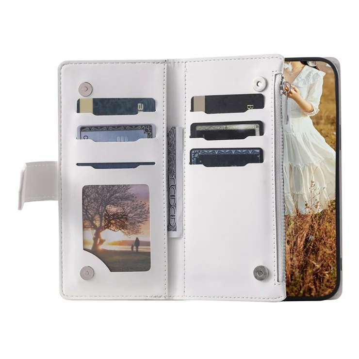 Style 005 For Honor Magic7 Lite 5G / X9c 5G / X60 Pro 5G Wallet Case Rhombus Stitching Line PU Leather Phone Cover - White