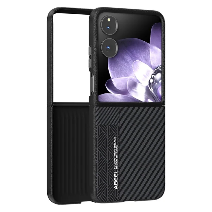 ABEEL For Xiaomi Mix Flip 5G Case PC + Aluminum Alloy + PU Leather Phone Cover Compatible with MagSafe - Texture 1