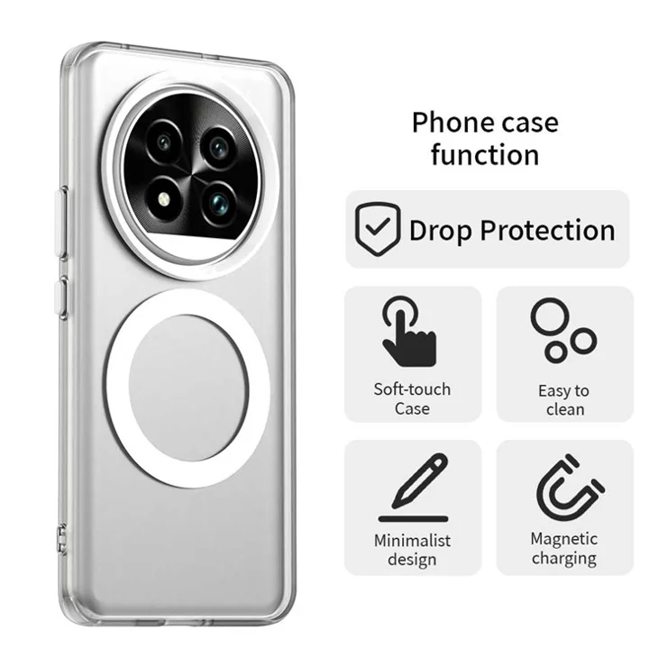 For Realme 13 Pro 5G (Global) / 13 Pro+ 5G (Global) Case Compatible with MagSafe PC+TPU+PET Anti-Drop Phone Cover - White