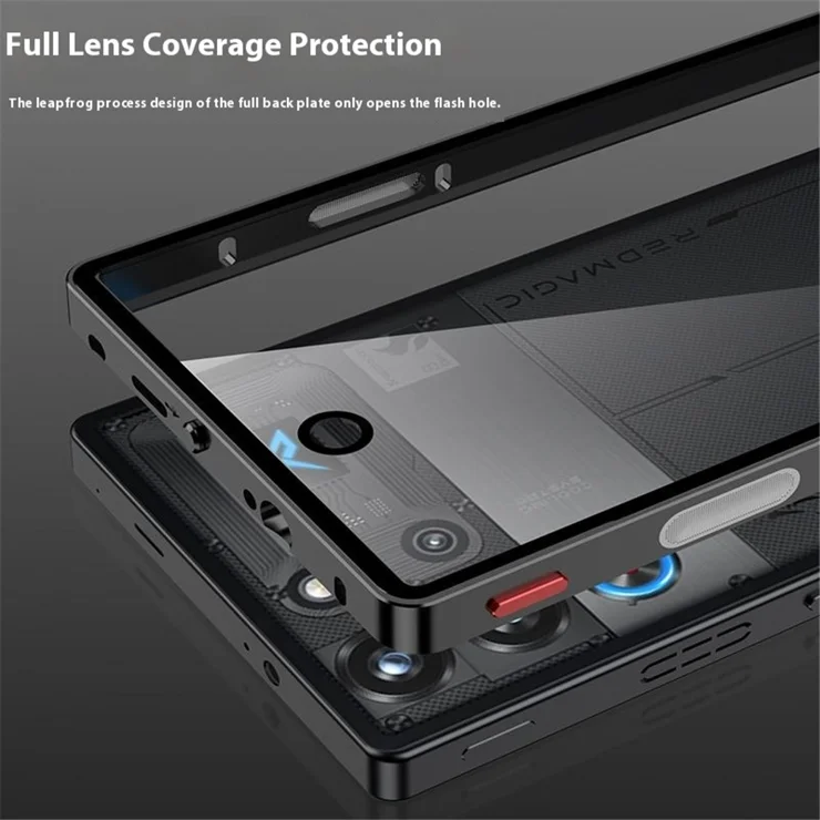 For ZTE nubia Red Magic 10 Pro 5G Case Metal Frame Glass Back