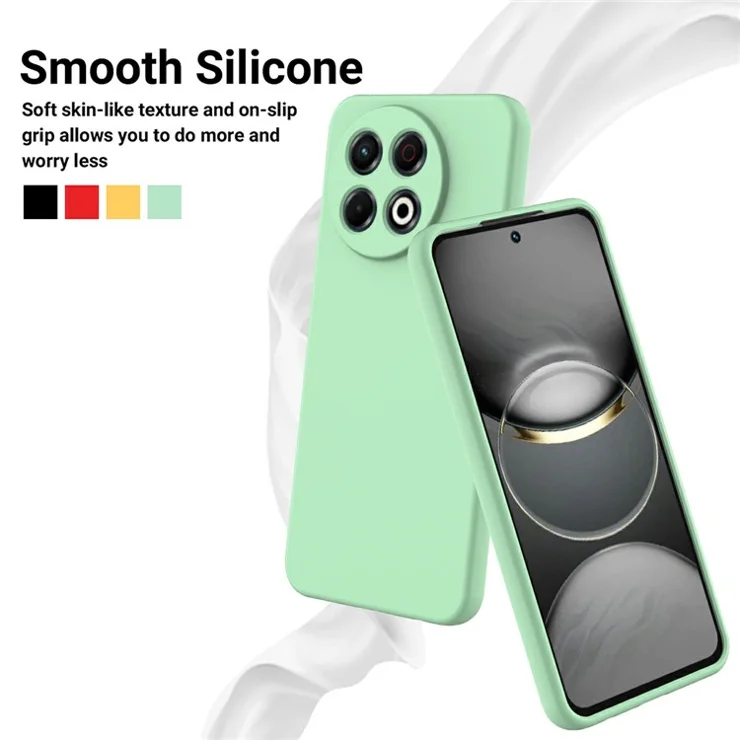 For TECNO Spark 30 Pro 4G Case Liquid Silicone Phone Back Cover with Hand Strap - Green