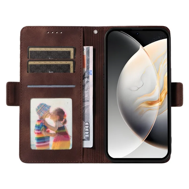For TECNO Camon 30S Pro 4G / Camon 30S 4G Case PU Leather Phone Cover Rhombus Starry Imprinted - Brown