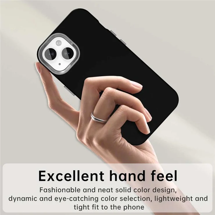 For iPhone 15 Plus / 14 Plus Case TPU + TPE Anti Drop Protection Phone Cover - Black