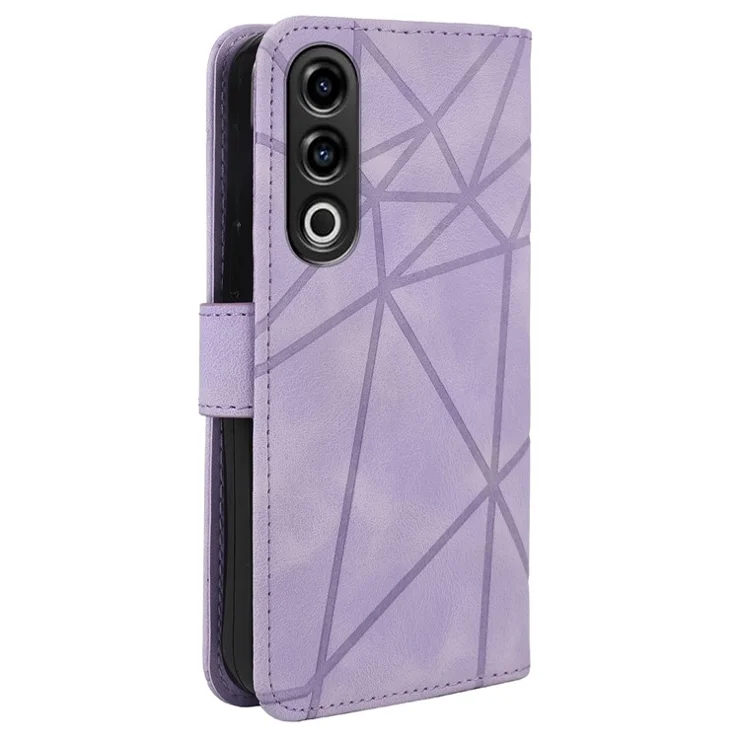 For OnePlus Ace 3V 5G Stand Case Line Pattern Leather Phone Cover - Purple