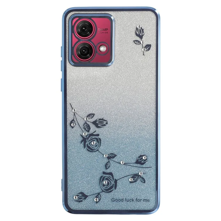 KADEM For Motorola Moto G84 5G Case Flower TPU Flexible Gradient Phone Cover - Blue