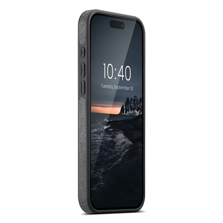 SUTENI G2 For iPhone 14 Pro Max Case Compatible with MagSafe Kickstand Denim Texture Leather Back Cover - Black