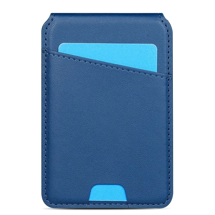 For iPhone 15 Case Compatible with MagSafe Detachable Card Holder Kickstand Leather Phone Back Cover - Blue