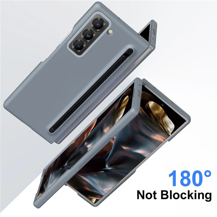PC Phone Case for Samsung Galaxy Z Fold Special / Z Fold 6 Slim / W25 Mobile Cover with Tempered Glass Film and Stylus - Grey