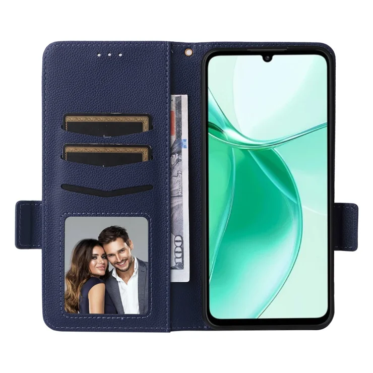 For ZTE Blade A35 Blade A55 Case with Wrist Strap Litchi Texture