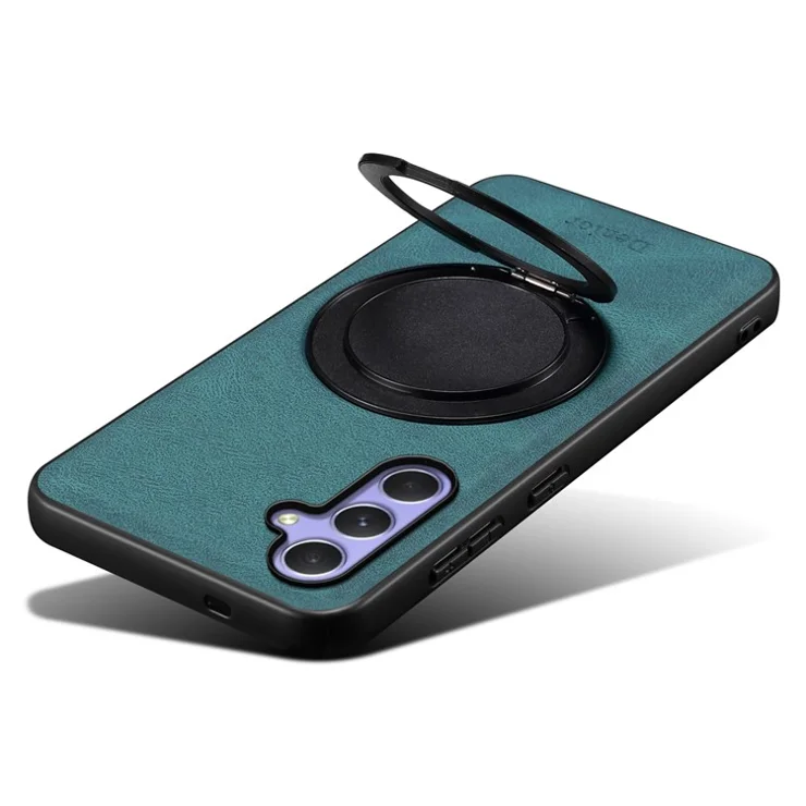 DENIOR A14 For Samsung Galaxy A55 5G Magnetic Case Rotary Kickstand Leather PC TPU Phone Cover - Blue