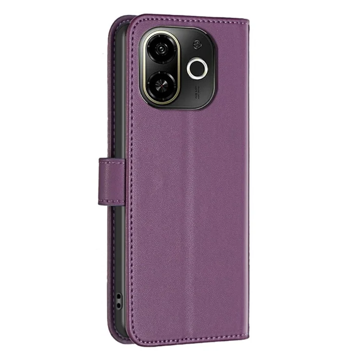 BINFEN COLOR BF17 For TECNO Spark 30C 5G / Pop 9 5G Case Wallet Folio Flip Leather Cover - Dark Purple