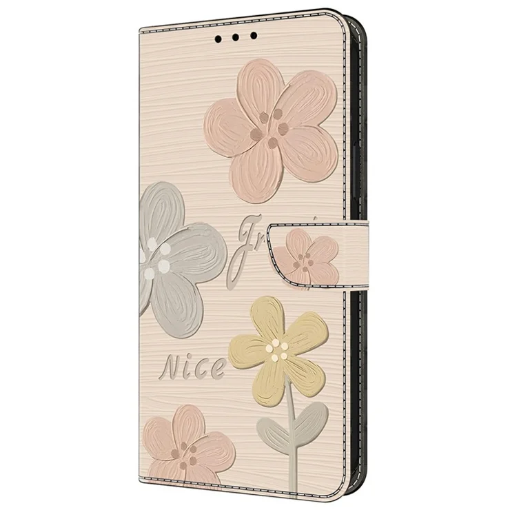 For Samsung Galaxy A15 5G / 4G Case Pattern Printing Anti-Drop Leather Flip Wallet Phone Cover - Fresh Flowers