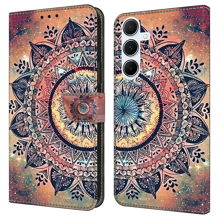 For Samsung Galaxy A15 5G / 4G Case Pattern Printing Anti-Drop Leather Flip Wallet Phone Cover - Mandala