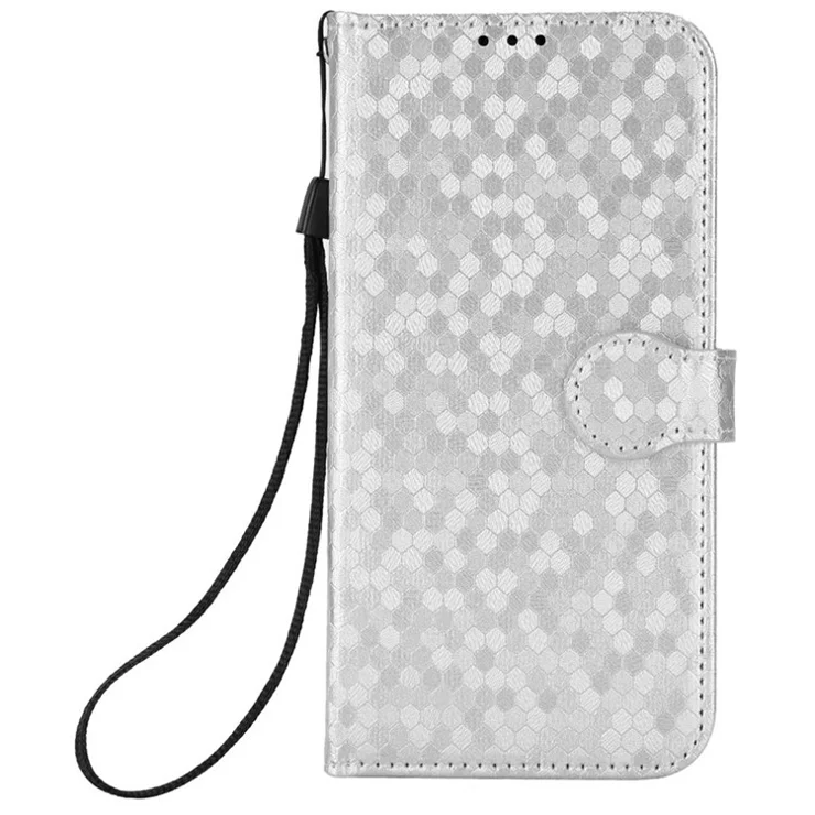 Wallet Phone Case for Oukitel C57 Pro / C57s / BLU 11S Dot Pattern Imprint PU Leather Cover - Silver