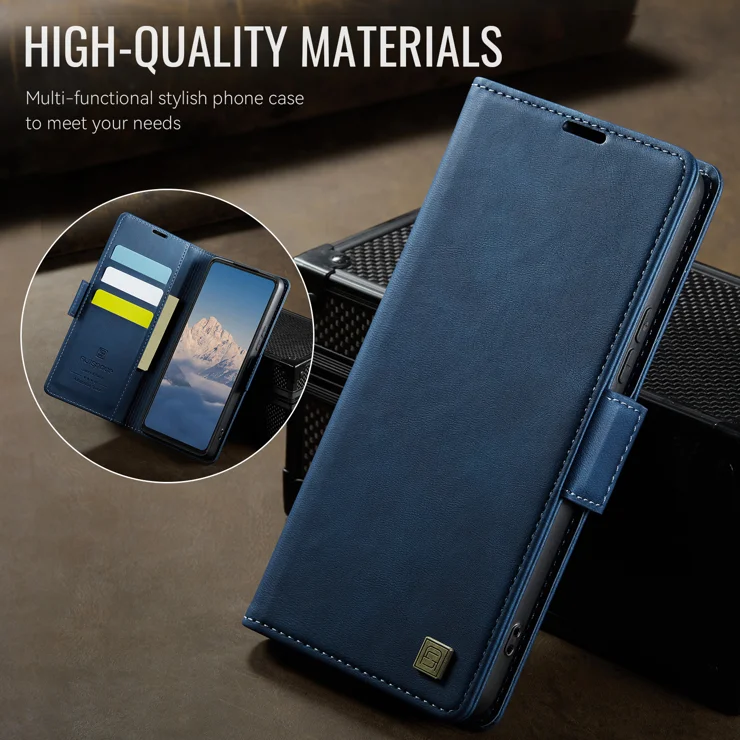 For Samsung Galaxy S21 5G Case AUTSPACE A11 RFID Blocking Retro Leather Cell Phone Wallet Cover - Blue