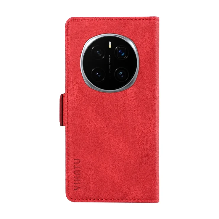 For Honor Magic7 Pro 5G Leather Case YIKATU YK-005 Skin-touch Feeling Wallet Phone Cover - Red