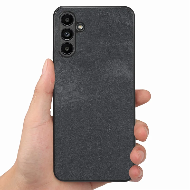 For Samsung Galaxy A54 5G Case Shockproof Slim Retro Leather Phone Back Cover - Black